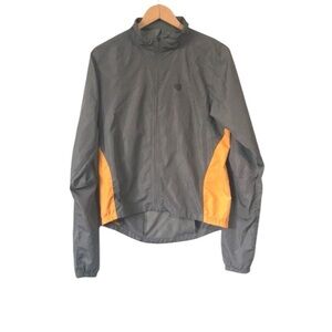 Pearl Izumi gray yellow light weight windbreaker jacket size small